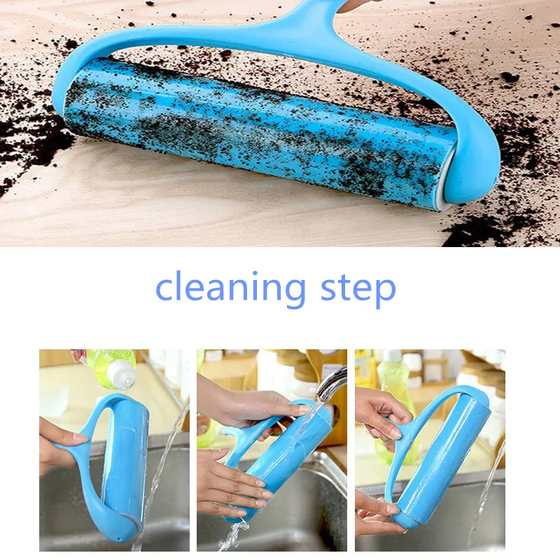 Reusable Adhesive Roller Gluing Tool Sofa Bed Carpet Cleaner Clothing Pet Hair Dust Removal Brush