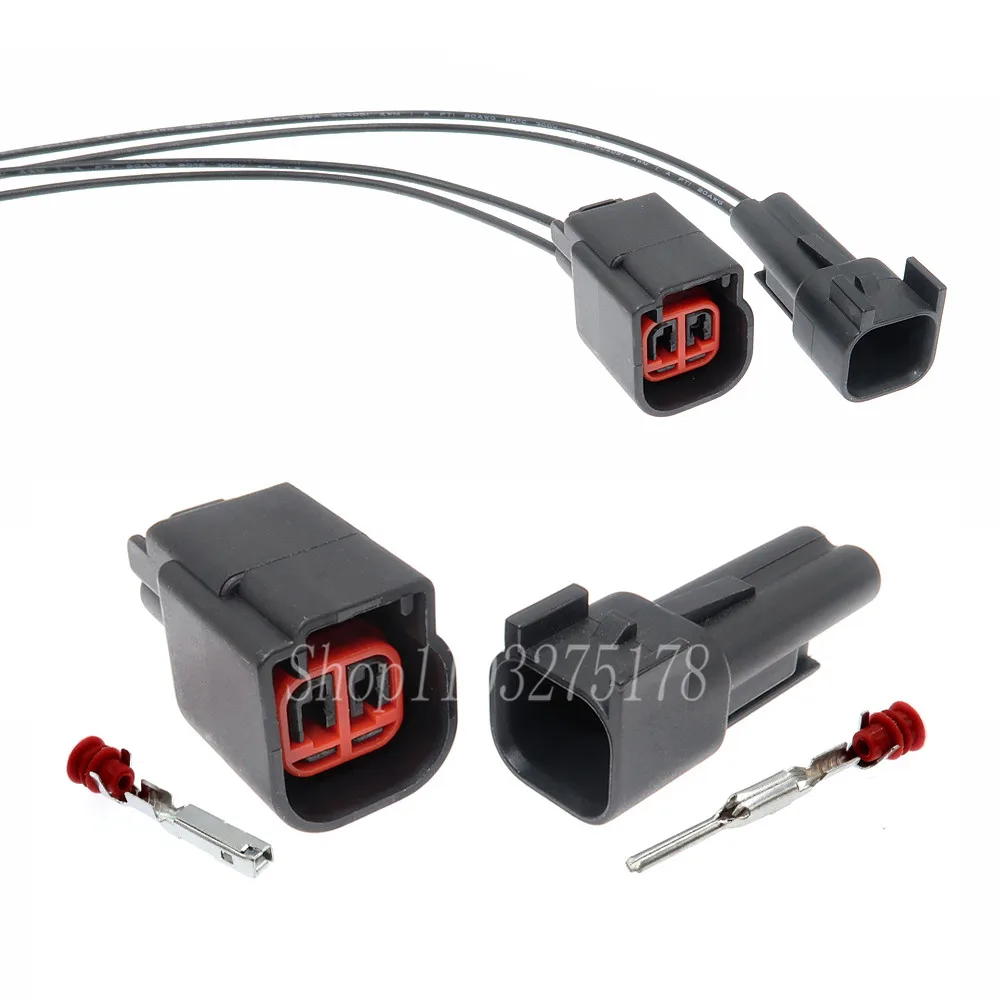 

1 Set 2 Pin Way Delphi Female Male EV6 Fuel Injector Electrical Connector Auto Wire Cable Socket