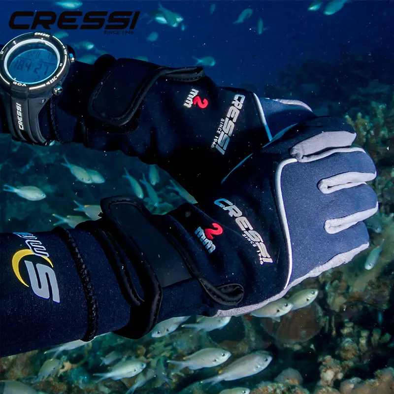 Cressi Tropical 2MM Neoprene Diving Gloves Scuba Diving Snorkeling Five Finger Glove Man and Woman for Adult