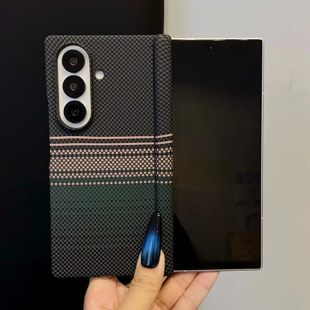 ZFold7 حافظة هاتف مدمجة من ألياف الكربون قابلة للط...