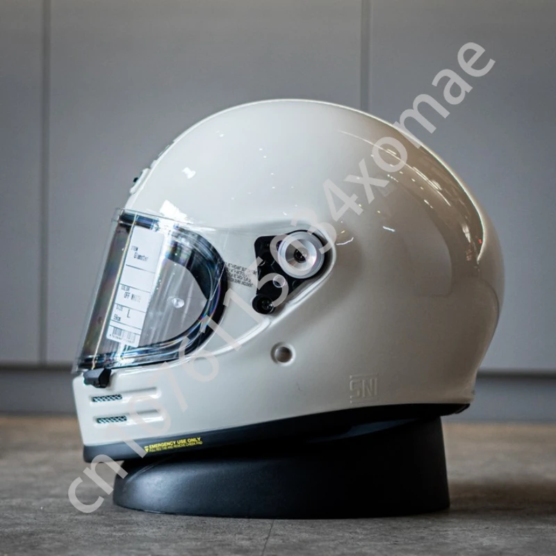 Shoei Glamster 06 Glossy White Motorcycle Helmet Retro