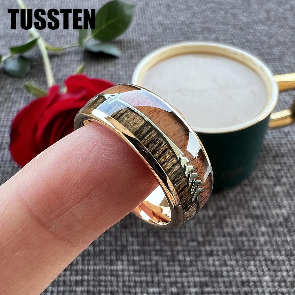 Dropshipping TUSSTEN Cool Men Women Ring Tungsten Engagement Wedding Band  Arrow Inlay 6MM /8MM Available