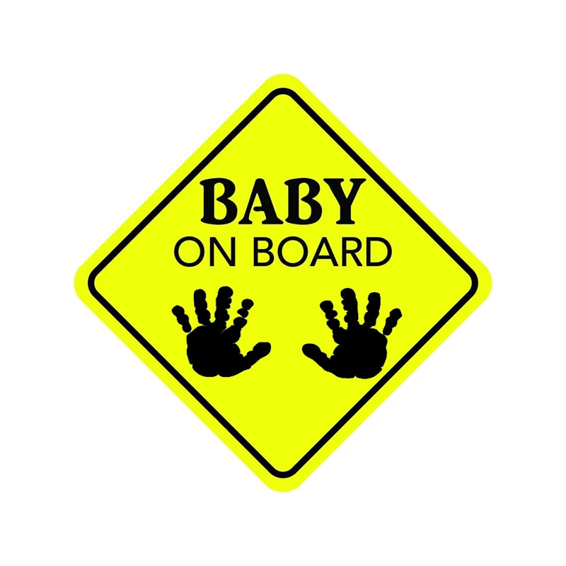 

BABY ON BOARD Car Sticker Palms of Happiness PVC Decal Auto Molding Decoration 15x15CM