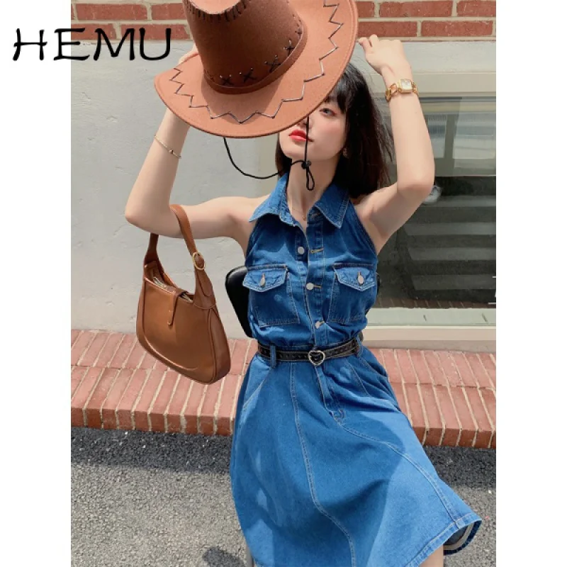 

Hemu Lightly Mature Younger Fashion Suit Skirt women Korean-Style Early Autumn New Collar Waist Slimming Dress