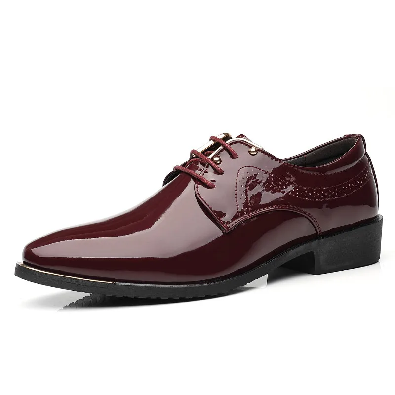 

Деловой мужской классический кожаный костюм с острым носком слипоны классические модные оксфорды новая обувь для мужчин