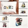 Anime Demon Slayer Gifts Tanijro Giyuu Kimetsu Nezuko Canvas Cosmetic Makeup Toilet Storage Card Bag Pencil Case Zipper Pouch 1