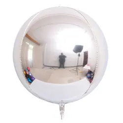 Large Metallic Silver and Gold Round Foil Balloons for Celebrations and Events (Silver)