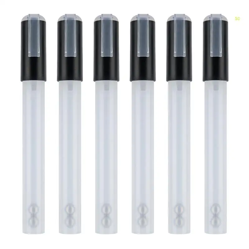 

6 Pieces Empty Refill Paint Markers Paint Pen Clear Pen Tube for Painting Paper Drawing Scrapbooking Dropship