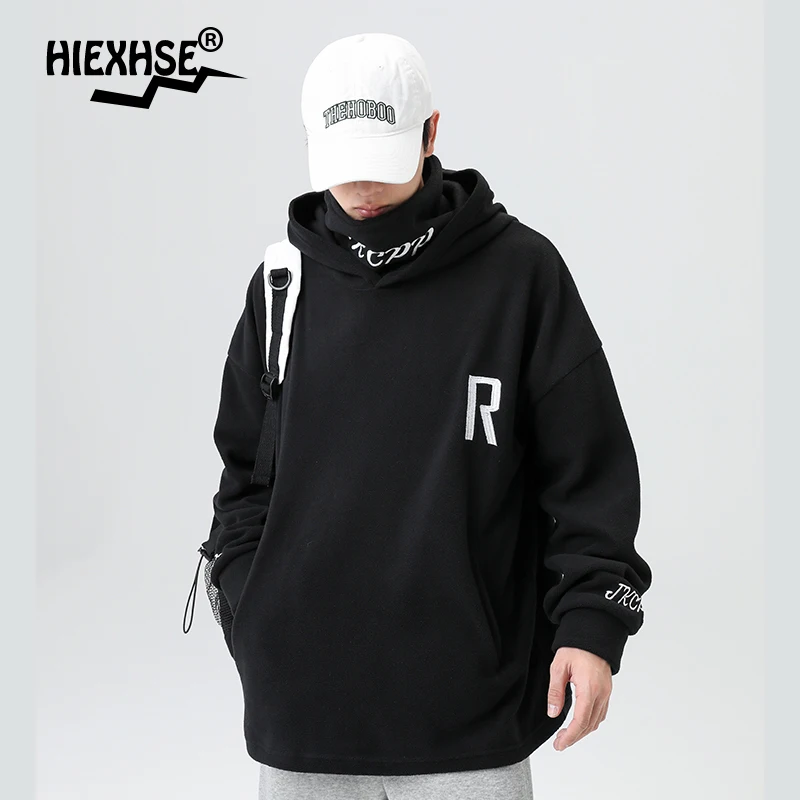 

2022 Autumn Winter Hooded Hoodies Men Casual Solid Basic Sweatshirts Quality Jogger Pullovers Punk Gothic Letter Print Hoddie