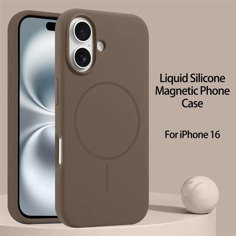 Enhanced Liquid Silicone Magnetic Case with Wireless Charging Support, Slim Soft Cover