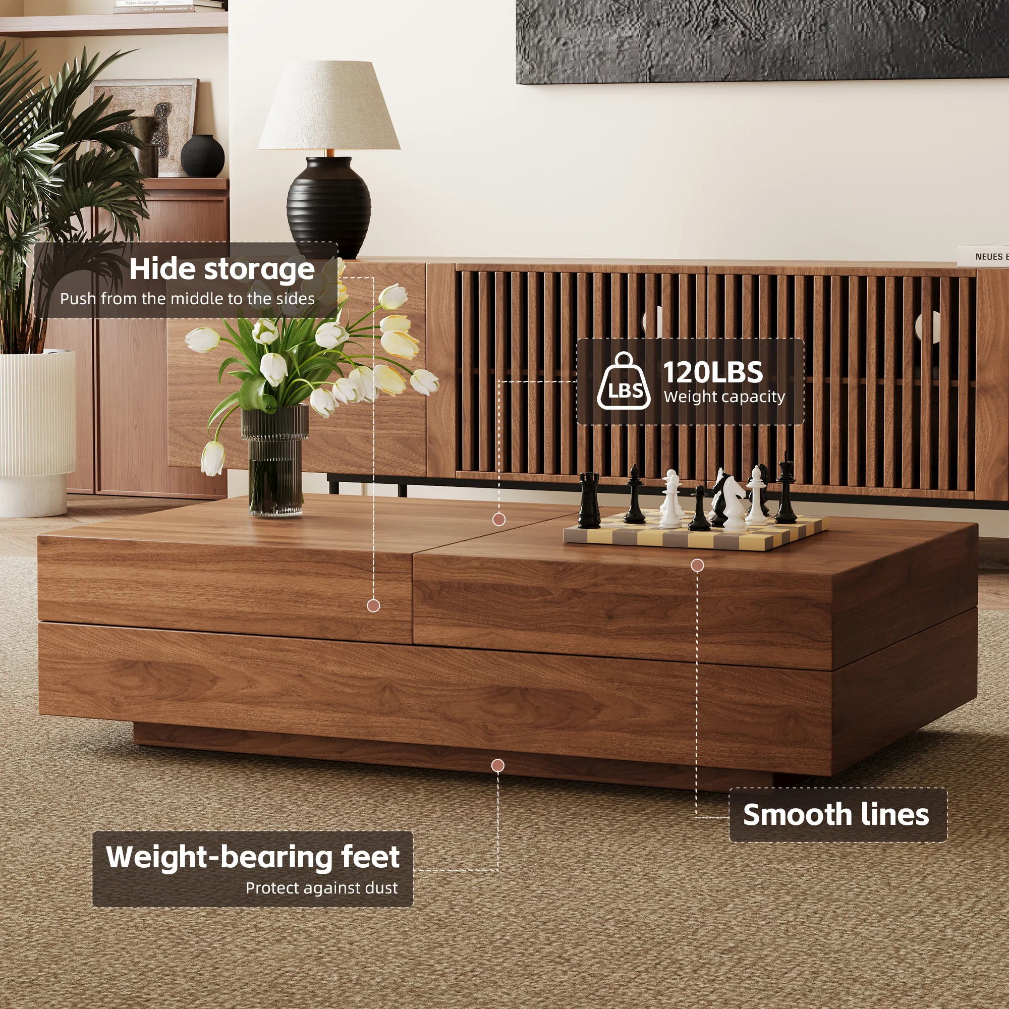 Expandable Mid‑Century Coffee Table 5