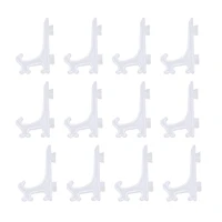 12Pcs 3 Inch Plastic Easels or Plate Holders Display Dinner Plate (Transparent) 1