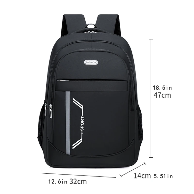 Men's large-capacity travel backpack with laptop compartment - multi-pocket commuter bag, easy to clean, zipper closure