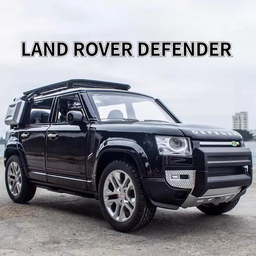 

1/24 Scale Land Rover Defender Model Car Toy Diecast Off-road Vehicle SUV Alloy Simulation Sound & Light Toys for Children Gifts