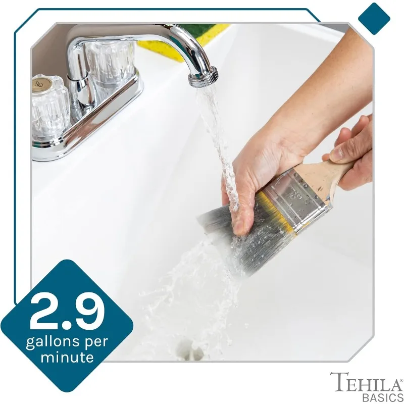 Tehila Basics 21-Gallon White Freestanding Utility Sink with Chrome Finish 2-Handle Faucet, 6