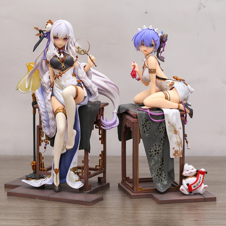 

Re:ZERO Rem Emilia Cheongsam Girl 1/7 Anime Girl Figure Excellent Model Toy Gift Collectibles Statue Decorations
