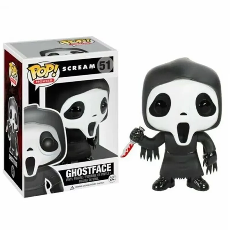 thumbnail image 4 of Colección de figuras de acción Funko Pop Movies Scream Ghosts Halloween Face #51 SAW #52 Figuras de anime Billy Muñecas Juguetes, 4 of 5