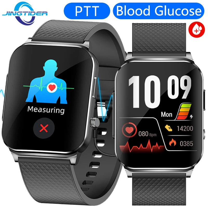 

EP03 Blood Glucose Smart Watch 24 Hours ECG PTT Monitor 1. 83" HD Body Temperature Blood Sugar Pressure Oxygen Smartwatch Men