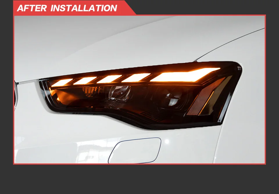 AKD رئيس مصباح لأودي A5 A5L LED المصباح 2008-2016 المصابيح الأمامية A5 DRL بدوره إشارة عالية شعاع الملاك العين العارض عدسة