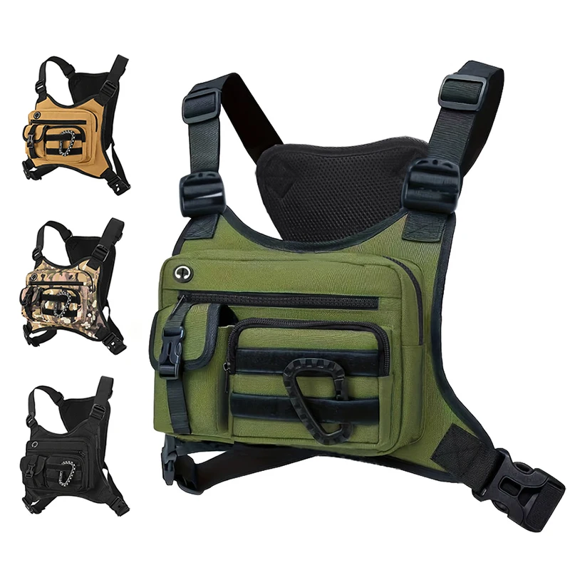 Outdoor Chest Bag for Travel Cycling Running Sports Chest Pack Multi-Pocket Tactical Chest Bag for Outdoor Activities