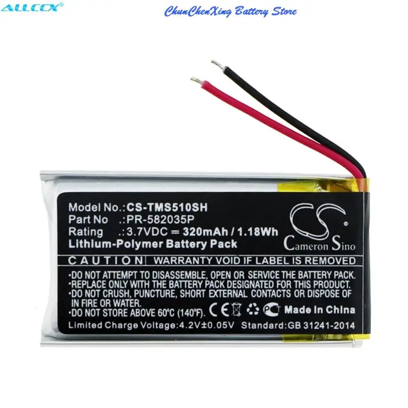 Batteria Cameron Sino 320Mah Pr-582035P Per Tomtom Spark 510