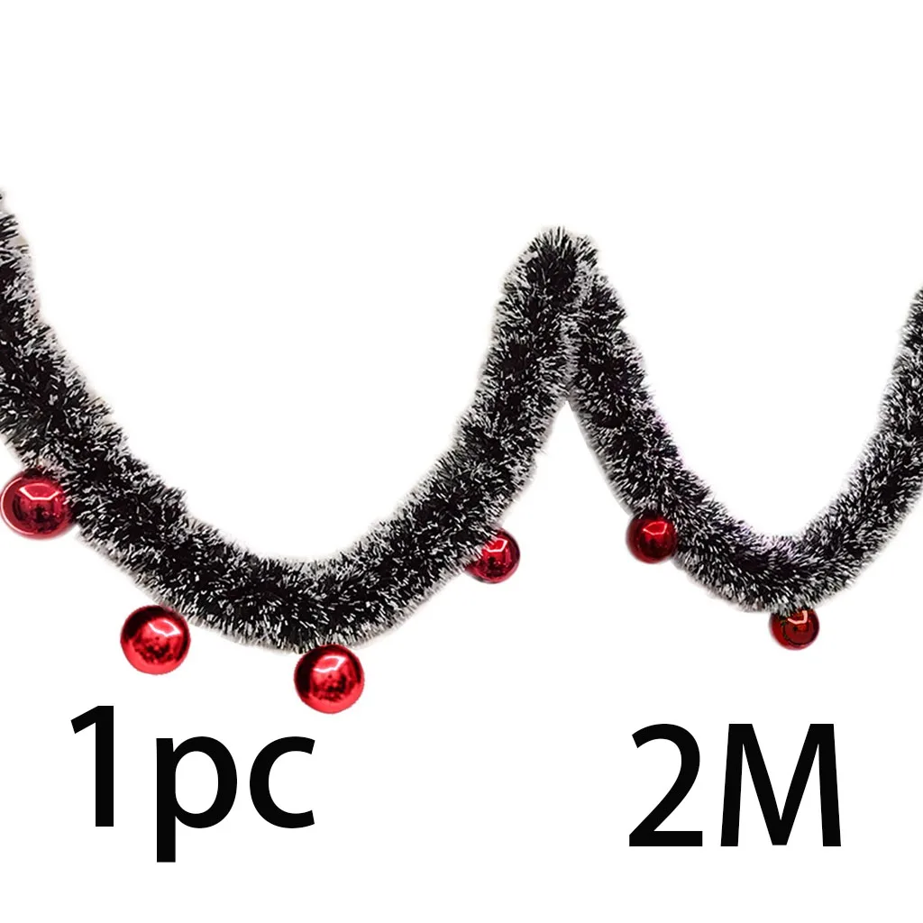 thumbnail image 1 of 1pc Christmas Ribbon Garland Green Frost Tinsel Cane Pine Streamers with Bowknots DIY Xmas Tree Hanging Wreath Party Decorations, 1 of 5