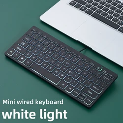 Ultra - Thin RGB Backlit 75% Compact Wired Keyboard - Lightweight 220g with Num Lock (M70 White Light)