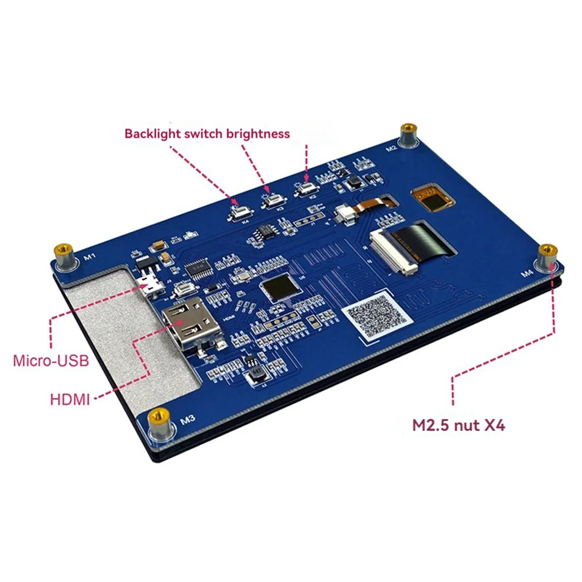 For Raspberry Pi 5 Display 5 Inch Capacitive Touch Screen HDMI-Compatible for Raspberry Pi 4B/3B/Orange LCD Display