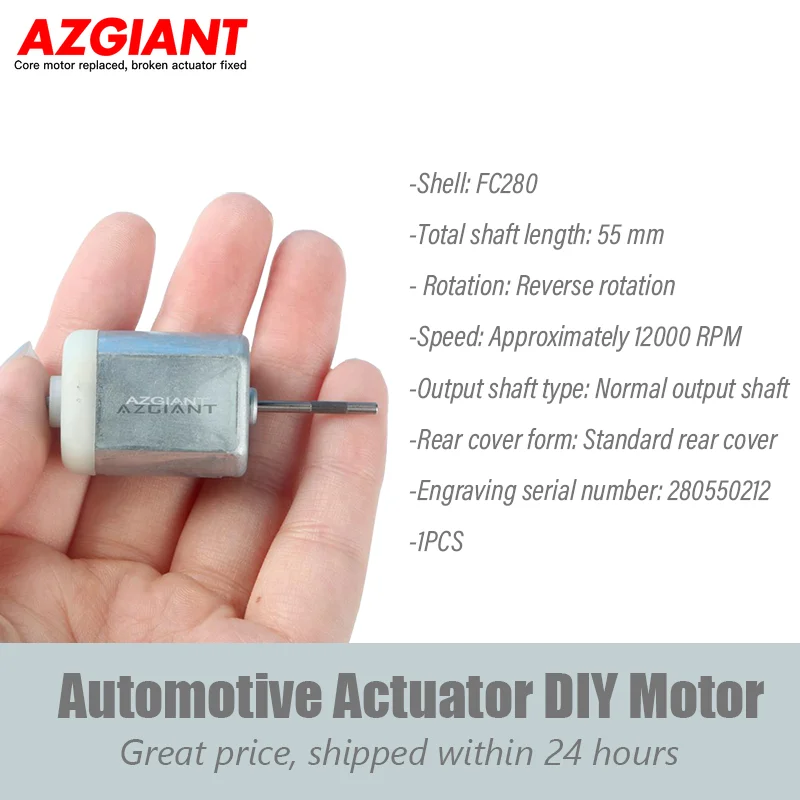

AZGIANT Car Parts DIY 12V DC High-Speed O-Shaft Motor for Door Locks and Trunk Locking 12000 RPM 280550212 Standard rear cover