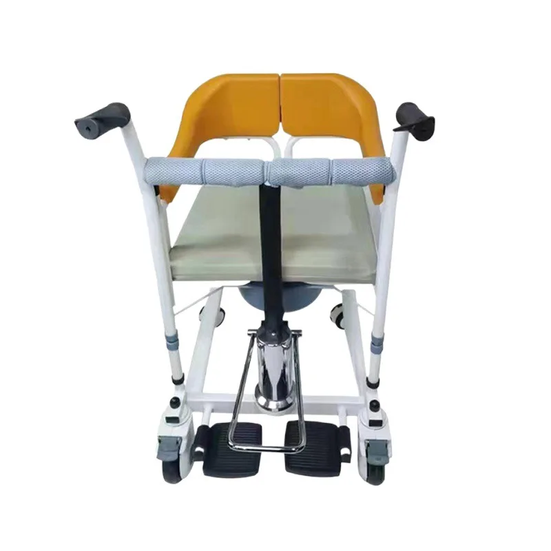 Elderly Patient Bed-Ridden Adjustable Nursing Transport Moving Hydraulic Transfer Lifter Lifting Commode Chair with Toliet 2