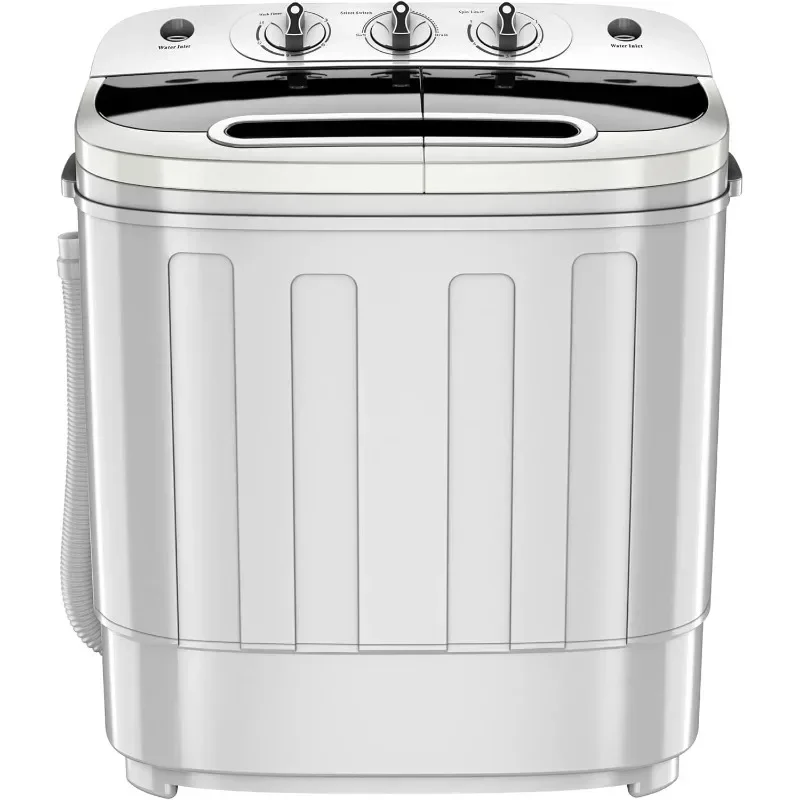 ZENY Portable Clothes Washing Machine Mini Twin Tub Washing Machine 13lbs Capacity with Spin Dryer,Compact Washer 3