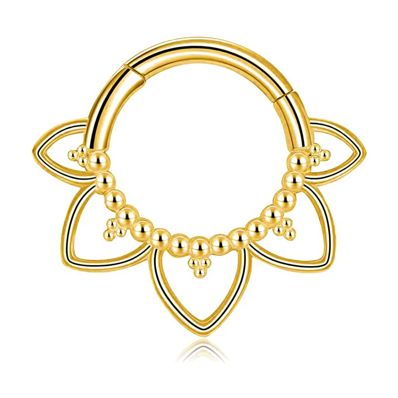 Flowers Nose Ring Clicker Daith Piercing Ear Cartilage Helix Hoop Body Septum For Women Men 316L Surgical Steel nose rings piercing jewelry body piercing earrings ear piercing jewelry body piercing jewelry body jewelry