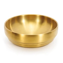 7.3In Gold Large Stainless Steel Soup Bowl, Unbreakable Bowl For Restaurant Home