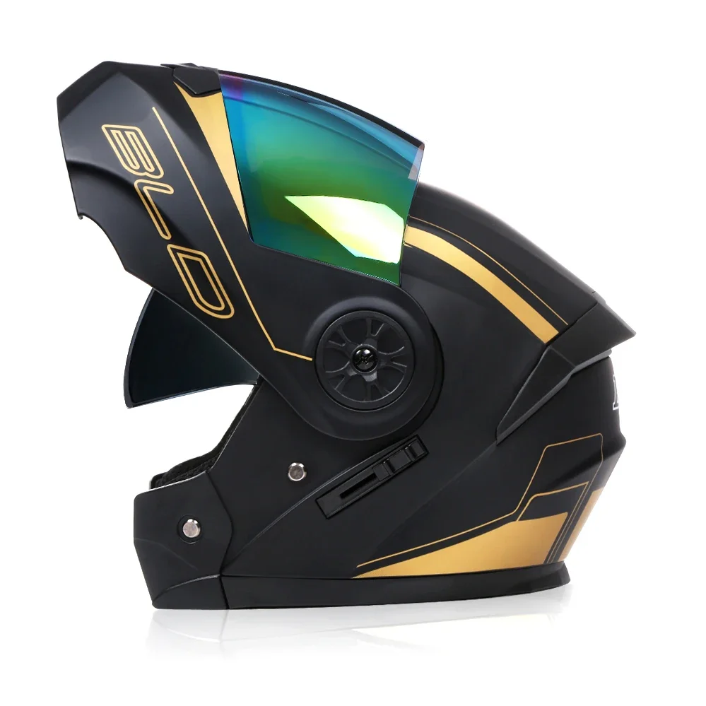 REAL⇔FAKE Huddle Up DOT Approved Full Face Motorcycle Helmets Double Visor