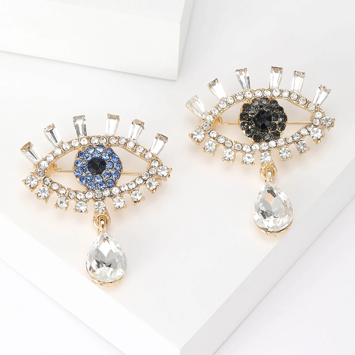 Rhinestone Evil Eye Pins for Women Eyes Brooches Banquet Party