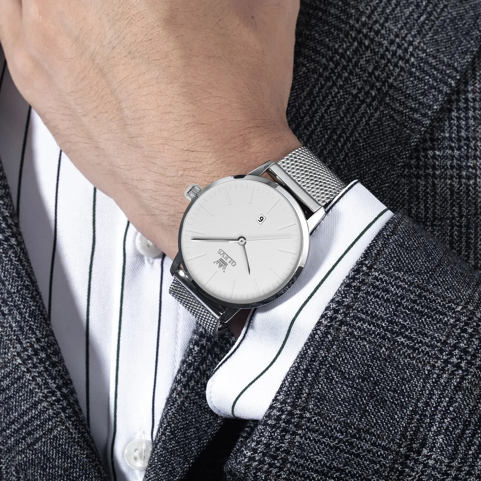OLEVS Watch for Men Ultra Thin Quartz Watches Steel Strap Waterproof Sport Original Mens Wristwatch Fashion Casual Reloj Hombre 4