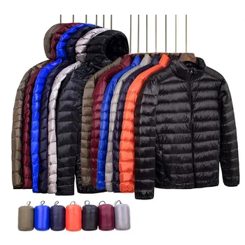 Nuovo piumino autunno e inverno moda uomo con cappuccio super leggero caldo cappotto sottile piumino cappotto da uomo 1