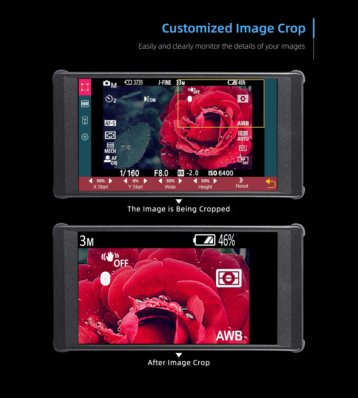 PT6 5.2 Inch Touchscreen Camera Field Monitor Live Streaming Assist Stretch Legs