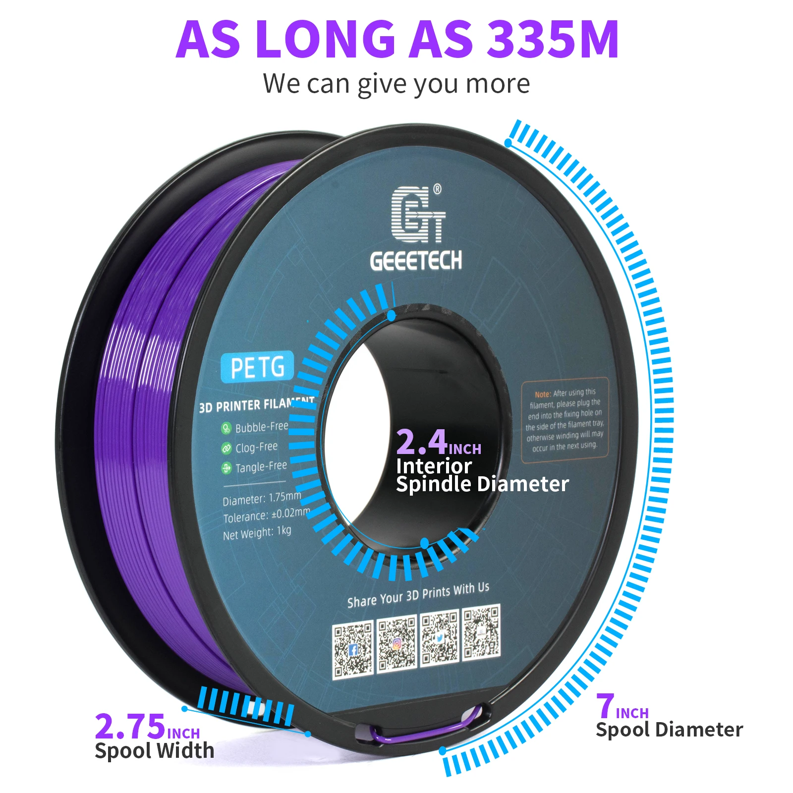 Petg Filament für 3D-Drucker 1,75mm Maß genauigkeit ± 0,03mm 3D-Druckmaterials pule für die meisten FDM 3D-Drucker 1kg – Detail 2