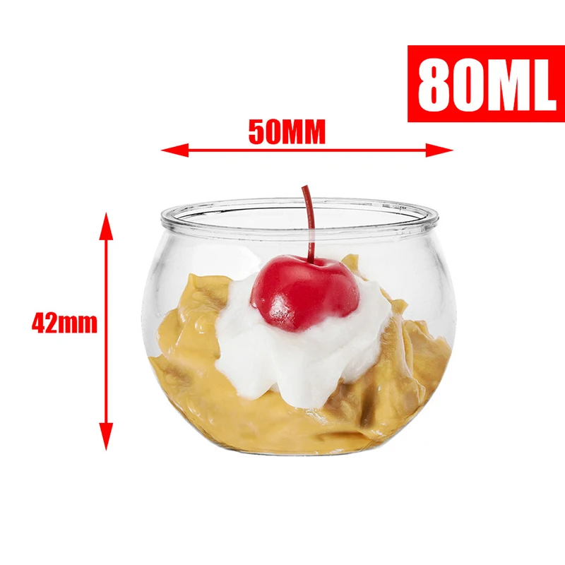 10 조각 80ml 투명 디저트 컵 플라스틱 디저트 파티 용품 전채 요리 컵 아이스크림 컵 야외 식기