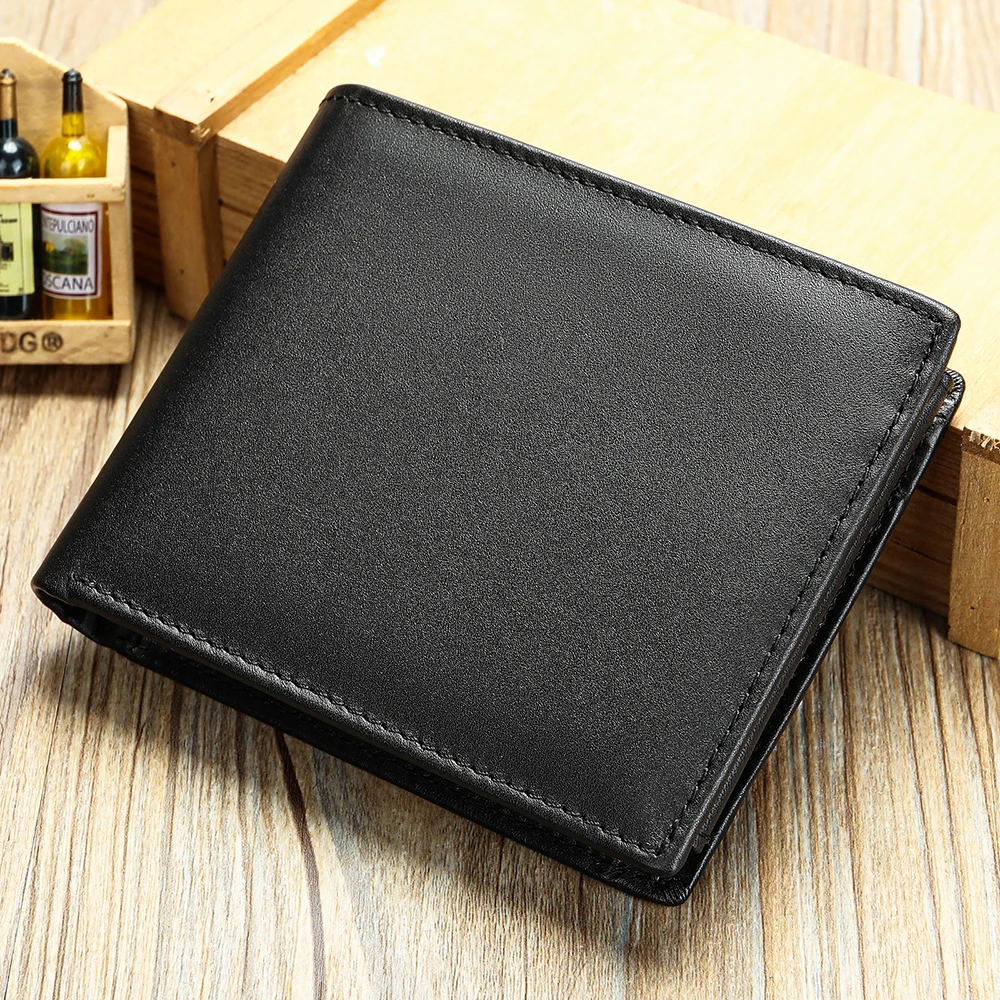 WESTAL Handmade Cowhide Leather Men's Anti-Theft Wallet with Large Capacity