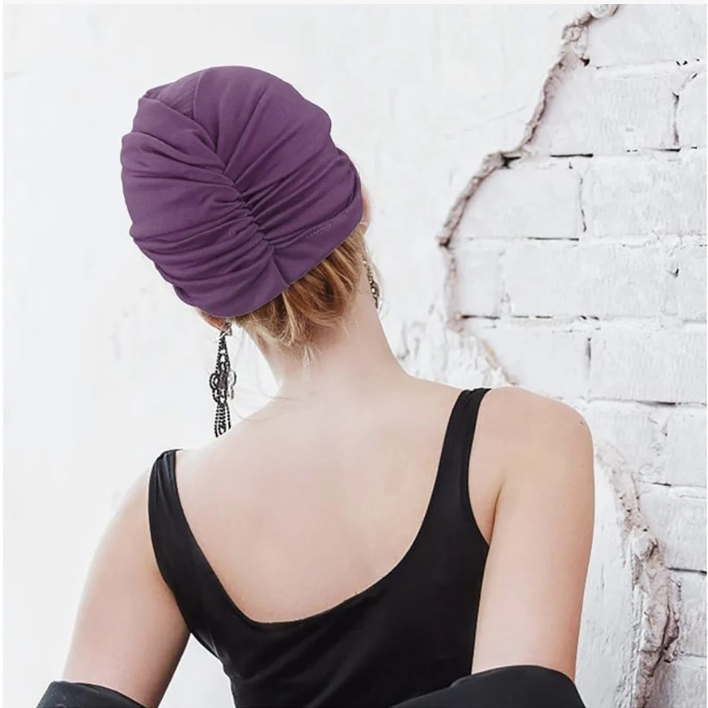 Knotted Headwraps for Women African Turban Pre-Knotted Beanie Headwraps Hair Covers 3