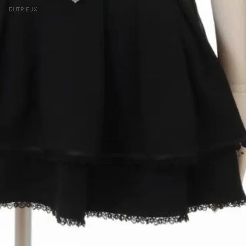 Japanese Kawaii Mini Cake Skirts Womens JK Jupe Fairy Bandage Lolita High Waist Y2k Aesthetic Sweet Lace Gothic Faldas Skirt 5