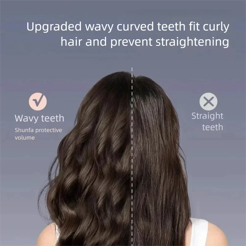 Curly Hair Comb Double Row Large Tooth Comb Unisex Wavy Tooth Wool Curly Hair Scalp Massage Comb Curly Hair Fluffy Styling Comb