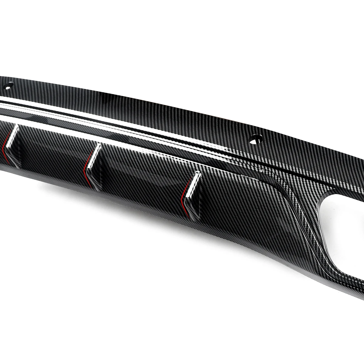 Magickit Rear Lip for Mercedes Benz W205 Base Sedan 2015 2016 2017 2018 Bumper Diffuser with Exhaust Tailpipe Tips C300 C180