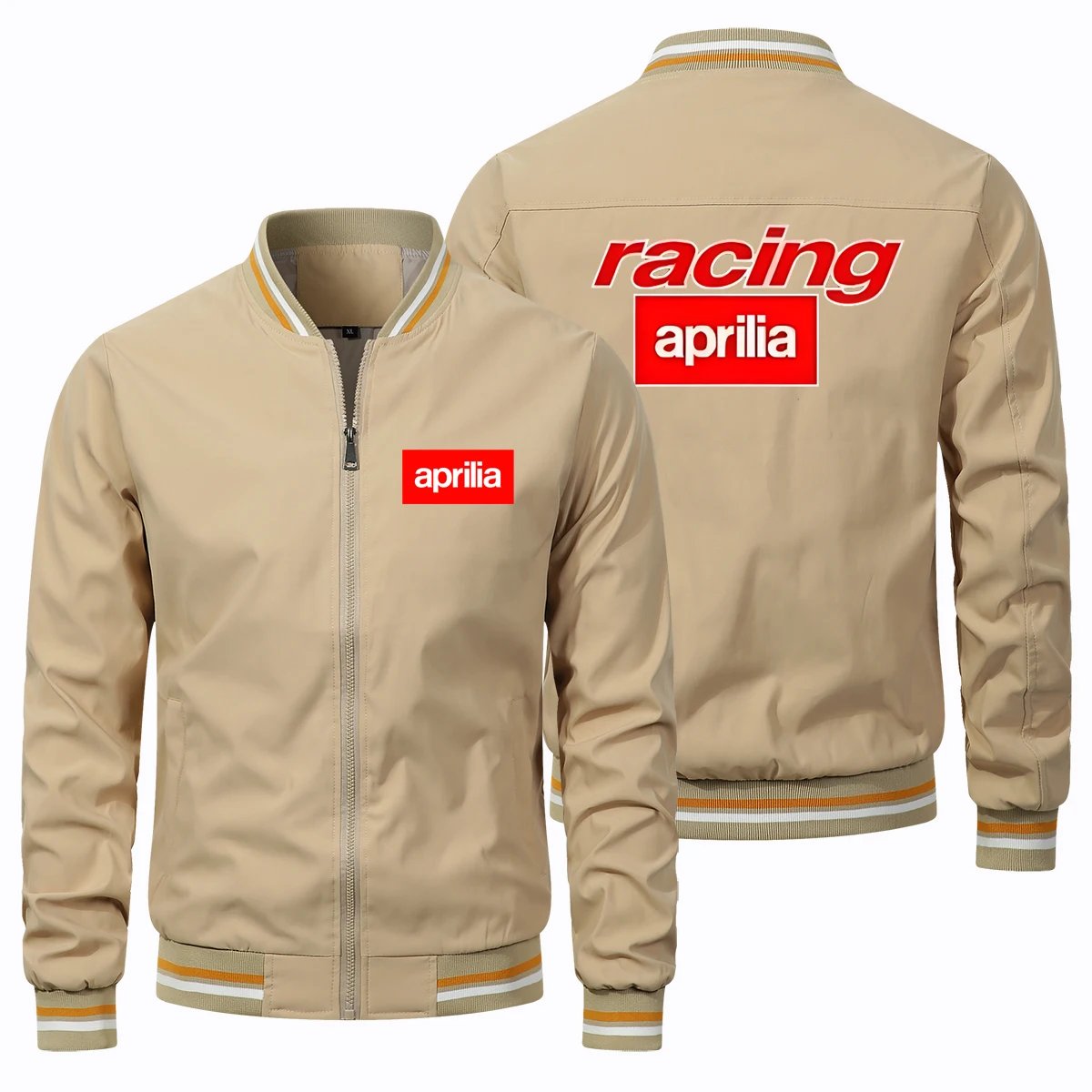 Men Motorcycle Jacket Aprilia Printed Hip-hop Street Off-road Bomber Baseball Shirt