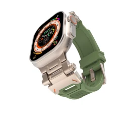 Durable Rubber Sport Watch Strap Bracelet - 42 44 45 46 49MM (Titanium Green)