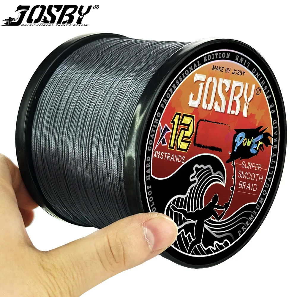 JOSBY Braided Fishing Line 12 Strands Smooth Multifilament PE Weave Sea Freshwater Extreme Japan Carp Thread 100/300/500/1000M fishing line,fishing tackle