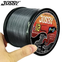 JOSBY Braided Fishing Line 12 Strands Smooth Multifilament  PE Weave Sea Freshwater Extreme Japan Carp Thread 100/300/500/1000M 1