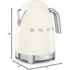 50's Retro 7 Cup Stainless Steel Variable Temperature Electric Kettle with 7 Temperature Settings, Led Display, Swivel Base 3